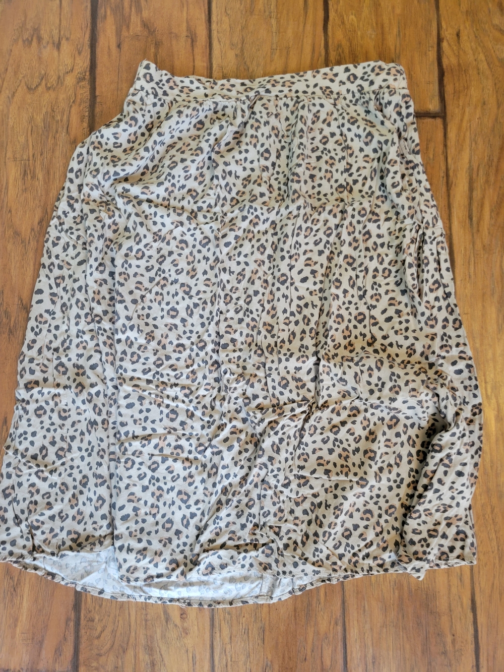 Nine West Leopard Print Midi Skirt in Beige and Black